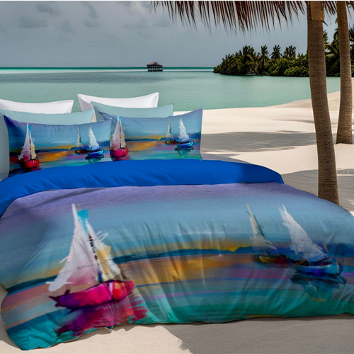 Lenzuola Copriletto Matrimoniale Barca a vela Botticelli Home