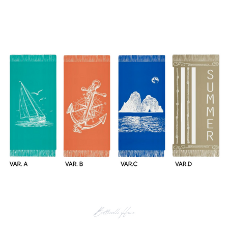 Telo mare Botticelli Home Scirocco in cotone con frange