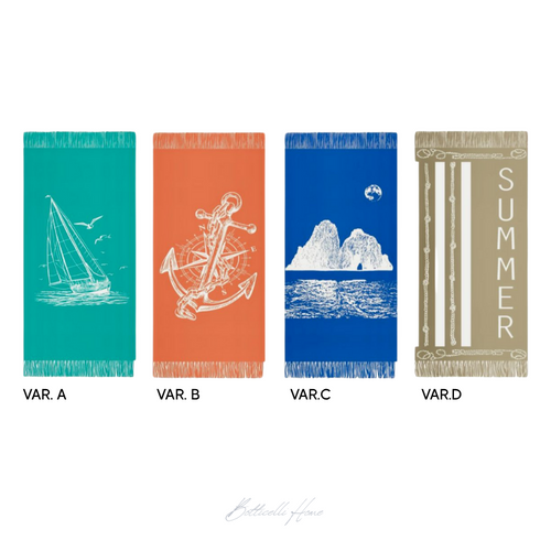 Telo mare Botticelli Home Scirocco in cotone con frange