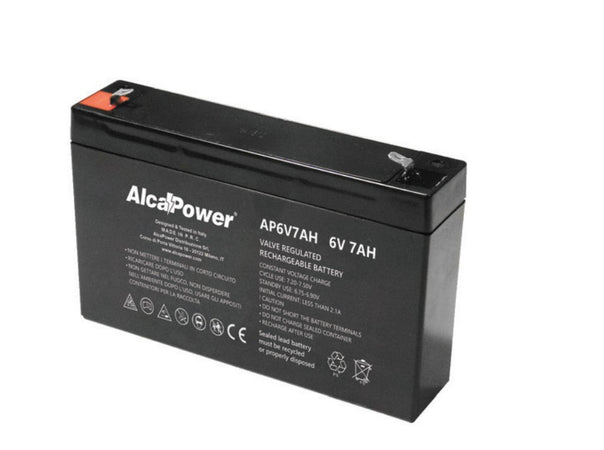 Alca Power batteria al piombo da 6V 7Ah ricaricabile per UPS e illuminazione di emergenza
