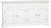 Biscottini Credenza Country in legno massello di tiglio finitura bianca anticata L202xPR45xH103 cm. Made in Italy