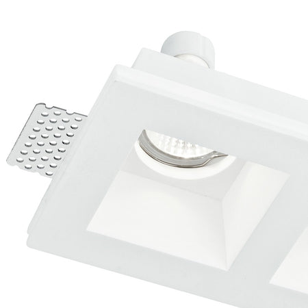 Faretto Due Luci Scomparsa Gesso Verniciagile Incasso Cartongesso GU10