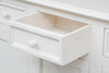 Biscottini Credenza Country in legno massello di tiglio finitura bianca anticata L202xPR45xH103 cm. Made in Italy