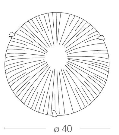 Plafoniera moderna con decorazione a raggi e luci led 24 watt