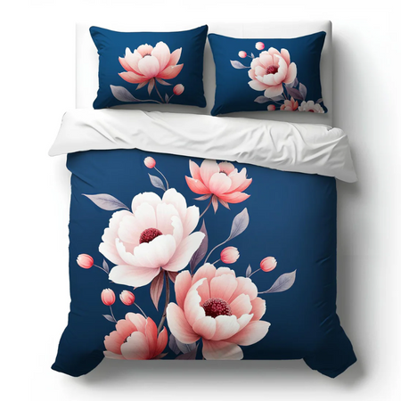 Lenzuola Copriletto matrimoniale Biancaluna Flor in cotone