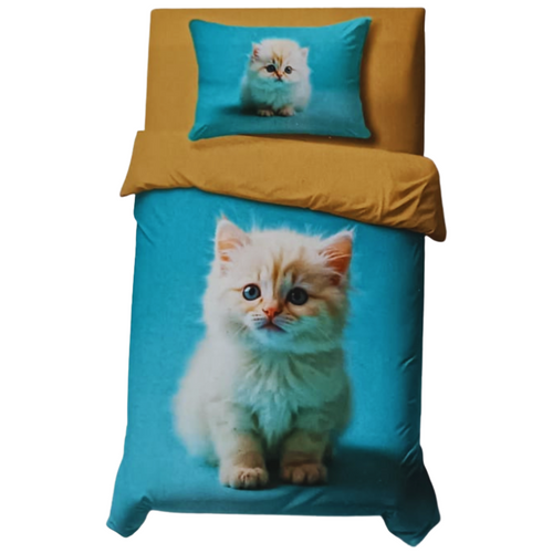 Lenzuola Copriletto singolo Biancaluna Gatto in cotone