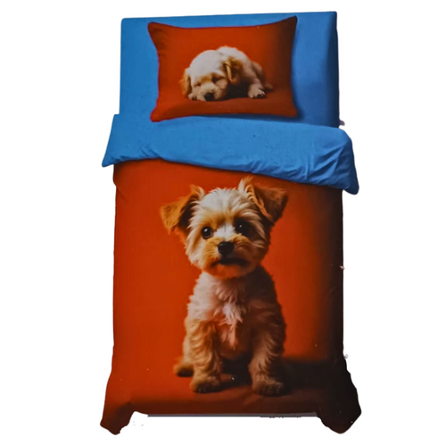 Lenzuola Copriletto singolo Biancaluna Cane in cotone