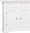 Biscottini Credenza Country in legno massello di tiglio finitura bianca anticata L202xPR45xH103 cm. Made in Italy