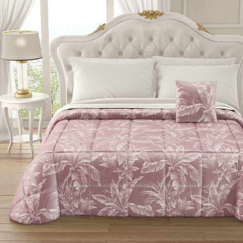 Trapunta matrimoniale in velluto Kenya con cuscino arredo