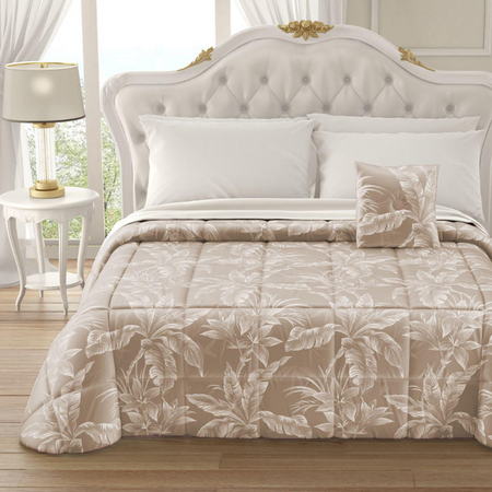 Trapunta matrimoniale in velluto Kenya con cuscino arredo