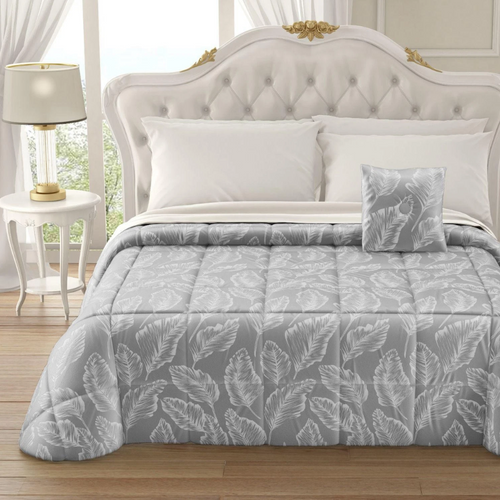 Trapunta matrimoniale in velluto Gemma con cuscino arredo