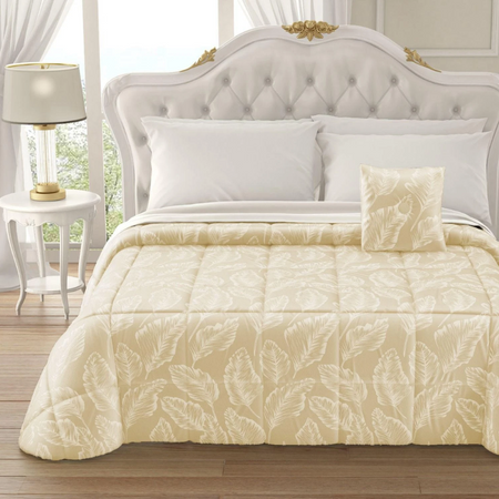 Trapunta matrimoniale in velluto Gemma con cuscino arredo