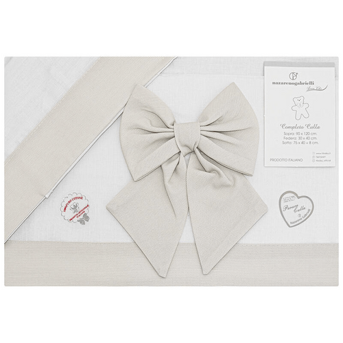 Lenzuola lettino neonato ricamato Nazareno Gabrielli Fiocco