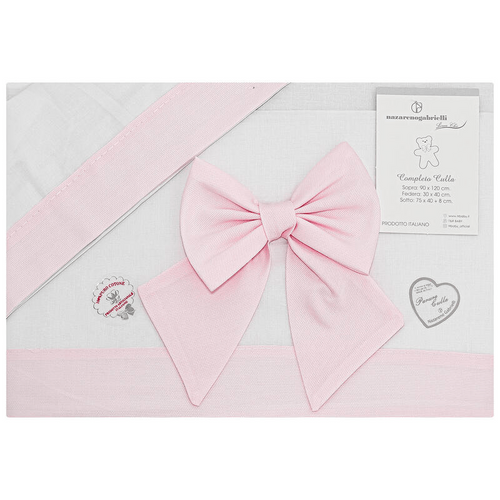 Lenzuola lettino neonato ricamato Nazareno Gabrielli Fiocco