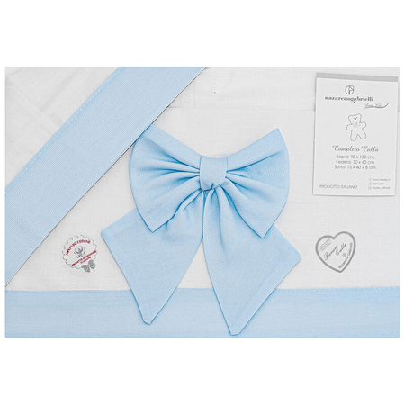 Lenzuola lettino neonato ricamato Nazareno Gabrielli Fiocco