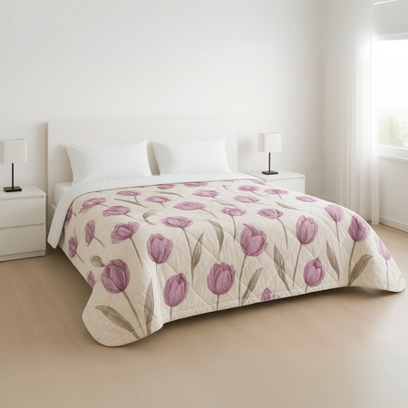 Trapunta matrimoniale Botticelli Home Tulipani