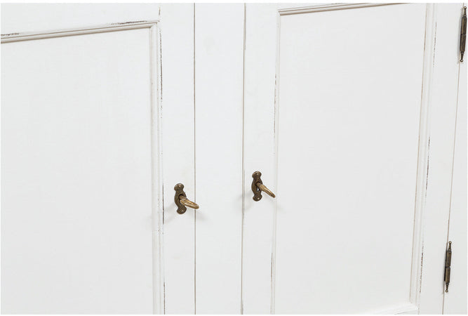 Biscottini Credenza Country Biscottini Tiglio Massello Bianco Anticato 202x45x103 Made