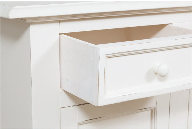 Biscottini Credenza Country Biscottini Tiglio Massello Bianco Anticato 202x45x103 Made