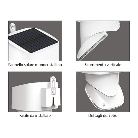 Alca Power lampada proiettore solare da parete orientabile da 10W 2000 lumen