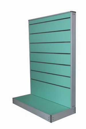 Espositore a parete in vari colori con pannelli dogati cm. 91x45x134h