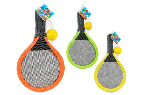 Racchette Beach Tennis 2 pezzi con Palla Morbida 3 colori