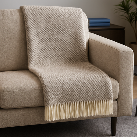 Plaid lana vergine con frange Marzotto Navigli