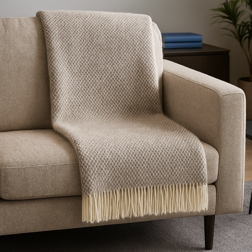 Plaid lana vergine con frange Marzotto Navigli