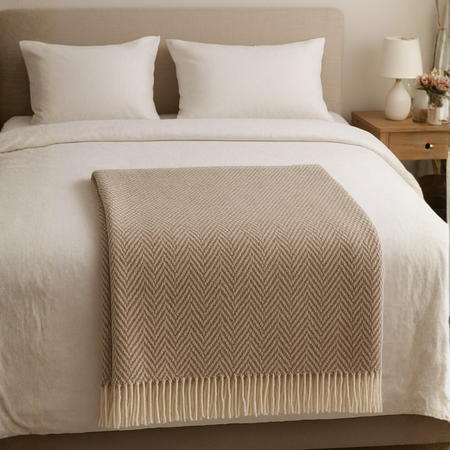 Plaid lana vergine con frange Marzotto Navigli