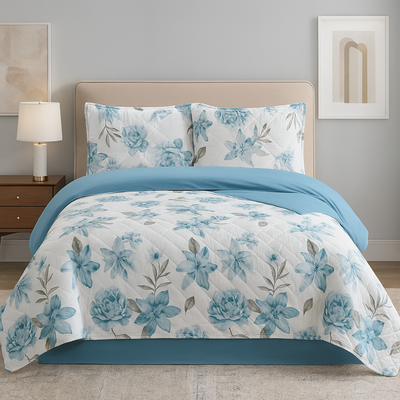 Trapunta matrimoniale fantasia floreale Botticelli Home Bloom