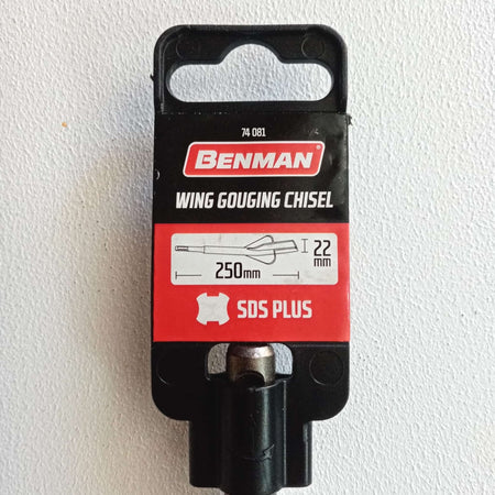 Benman scalpello punta a sgorbia da 23mm ed alette per tassellatore sds-plus - lunghezza 380mm