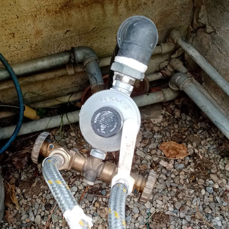 Flessibile gas da 1/2" x 70cm per bombola attacco femmina femmina - 2 guarnizioni incluse