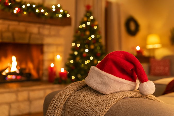 Cappello di Babbo Natale per travestimenti e cosplay, colore bianco e rosso