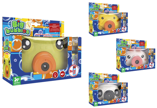 Macchina Fotografica con luci e suoni e spara bolle