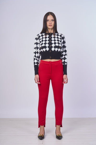 Giacca corta bianca e nera