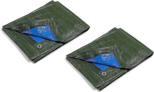 TELO OCCHIELLATO MT 3 X 2 VERDE / BLU CON ANGOLI RINFORZATI -- PZ 2 -