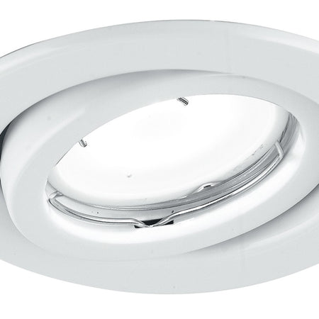 Incasso Controsoffittatura Faretto Bianco Orientabile Tondo Metallo Led 6 watt Luce Calda