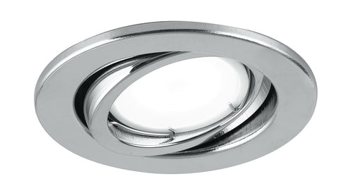 Faretto Metallo Cromato Tondo Orientabile Incasso Cartongesso Led 6 watt Luce Calda
