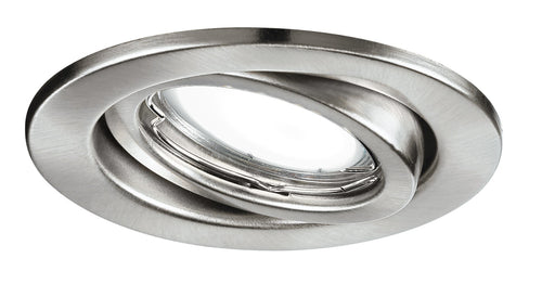 Faretto a Incasso Orientabile Tondo Metallo Nikel Controsoffitto Led 6 watt Luce Calda