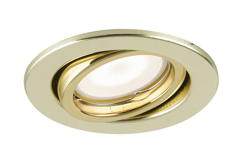 Faretto Incasso Tondo Orientabile Metallo Oro Soffitto Ribassato Led 6 watt Luce Calda
