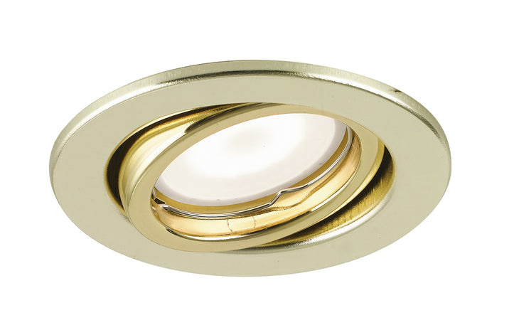 Faretto Incasso Tondo Orientabile Metallo Oro Soffitto Ribassato Led 6 watt Luce Calda