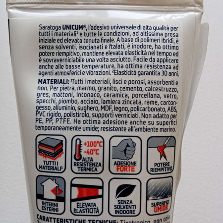 Saratoga UNICUM High Tack 130gr colla di montaggio bianca verniciabile