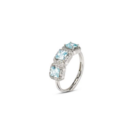 BOCCADAMO -  Anello di zirconi acqua milk