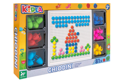Gioco chiodini, 21 pezzi grandi e 60 pezzi medi.