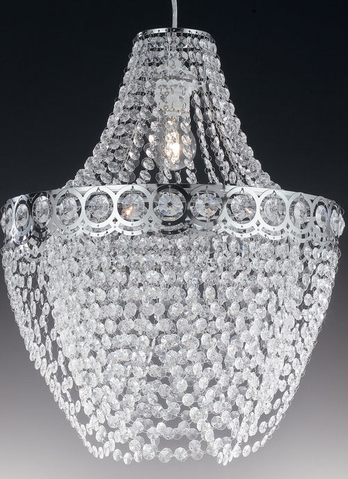 Lampadario Sospeso Pendagli Acrilico Metallo Interno Classico E27