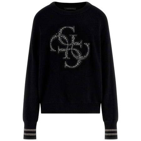 Guess maglione nero con logo borchie SYLVIE W5BR42Z26I2JBLK