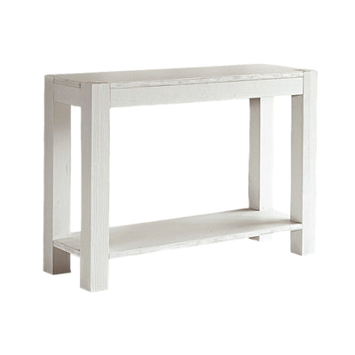MOBILI 2G - Tavolo consolle in legno di abete laccato bianco 105x35x75