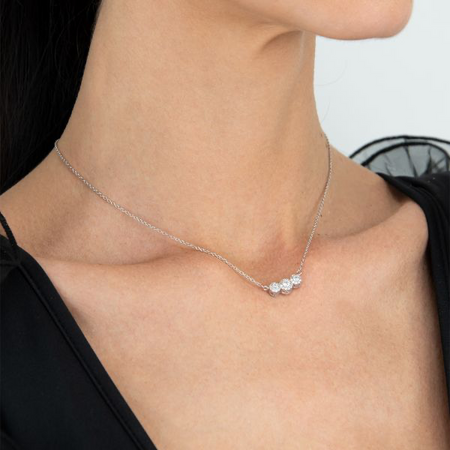 BOCCADAMO -  Collana a tre cestelli di zirconi