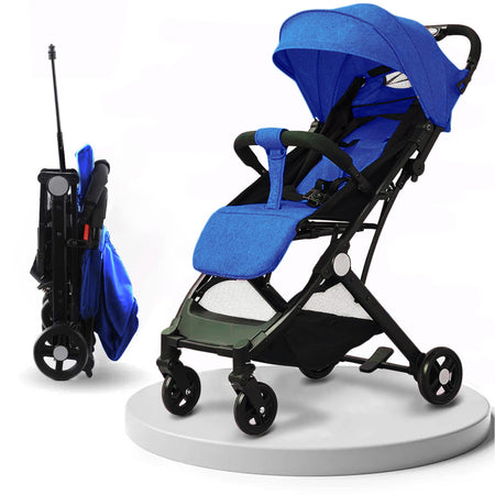 Passeggino Easy Ultra Leggero Blu Chiusura Facilitata Salvaspazio Portata 15 kg