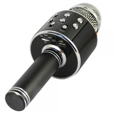 Microfono Xtreme Hollywood - Karaoke Microphone - Con Cavo O Senza Cavo - Colore Nero, Argento