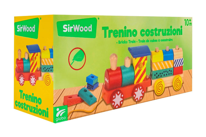 Trenino Legno Trainabile 1 Locomotiva + 1 Vagone